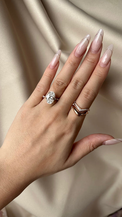 Round CVD Diamond Dual Pave Wedding Band