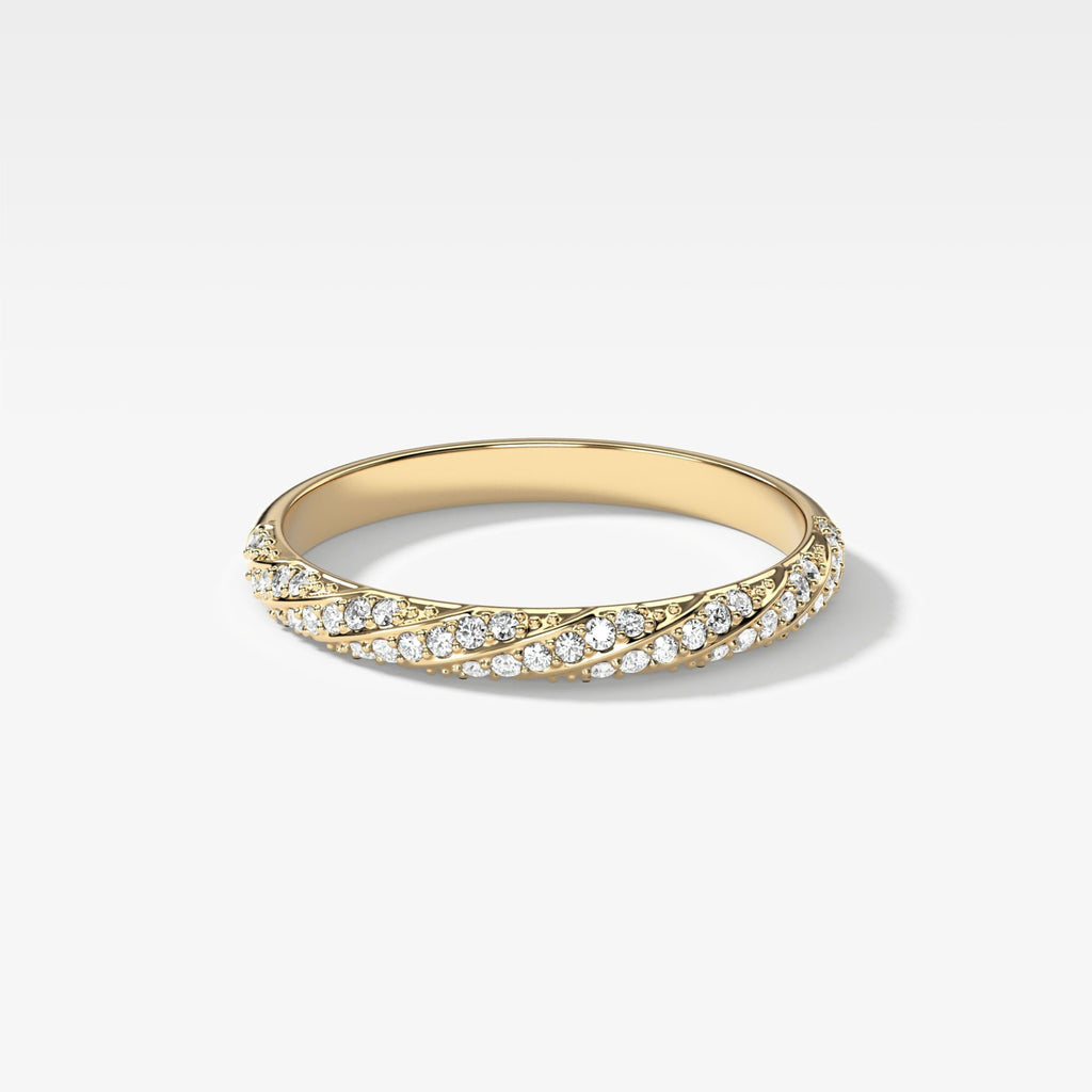 0.4 TCW Round CVD Diamond Twisted Pave Wedding Band