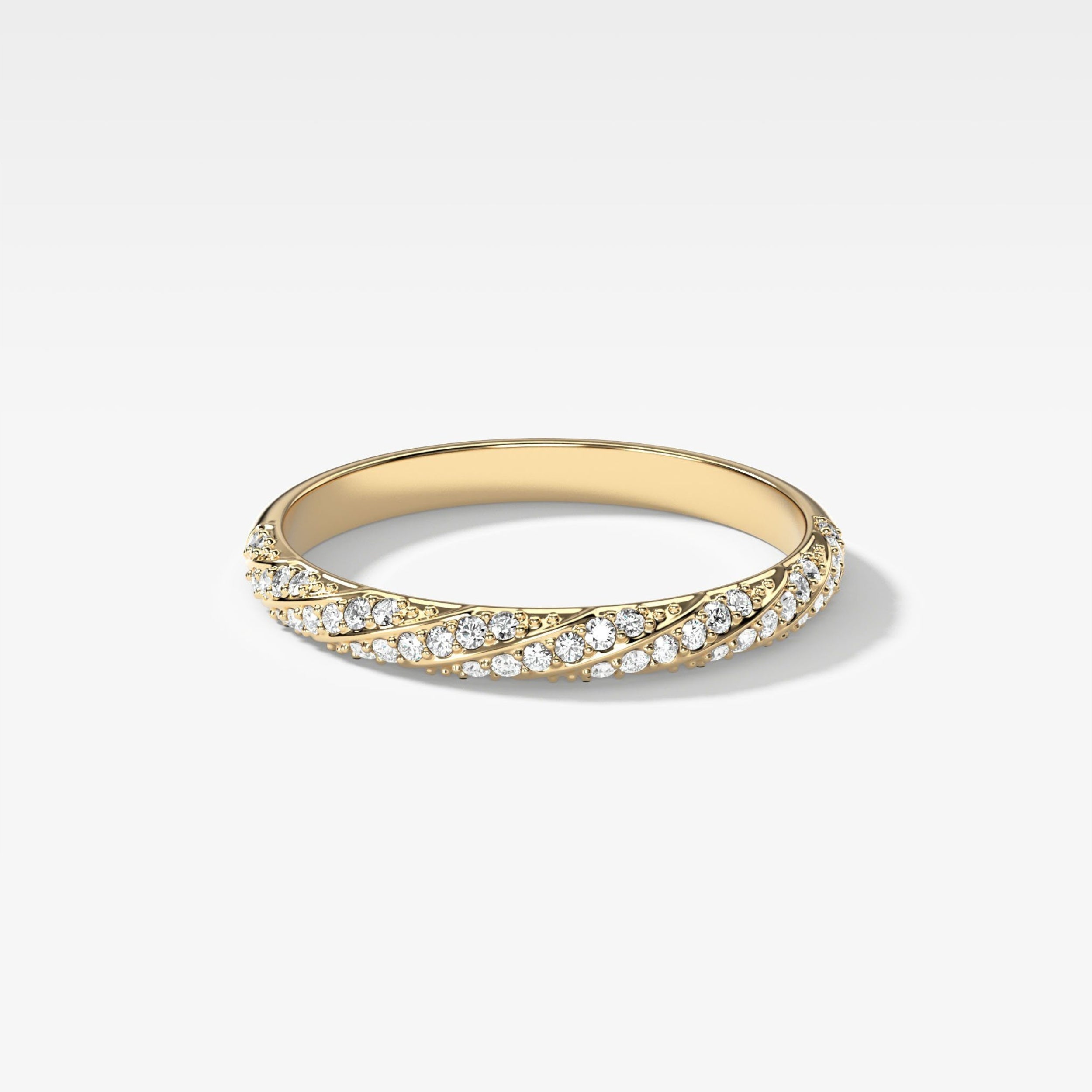 0.4 TCW Round CVD Diamond Twisted Pave Wedding Band