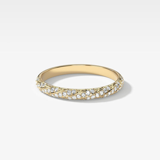0.4 TCW Round CVD Diamond Twisted Pave Wedding Band