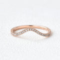 0.15 TCW Round Moissanite Half Eternity Curved Wedding Band