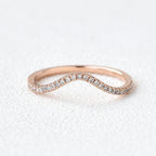 0.15 TCW Round Moissanite Half Eternity Curved Wedding Band
