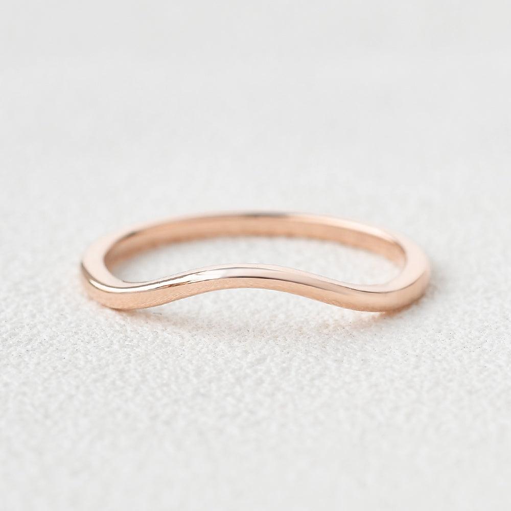 Plain Wave Style Wedding Band