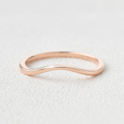 Plain Wave Style Wedding Band