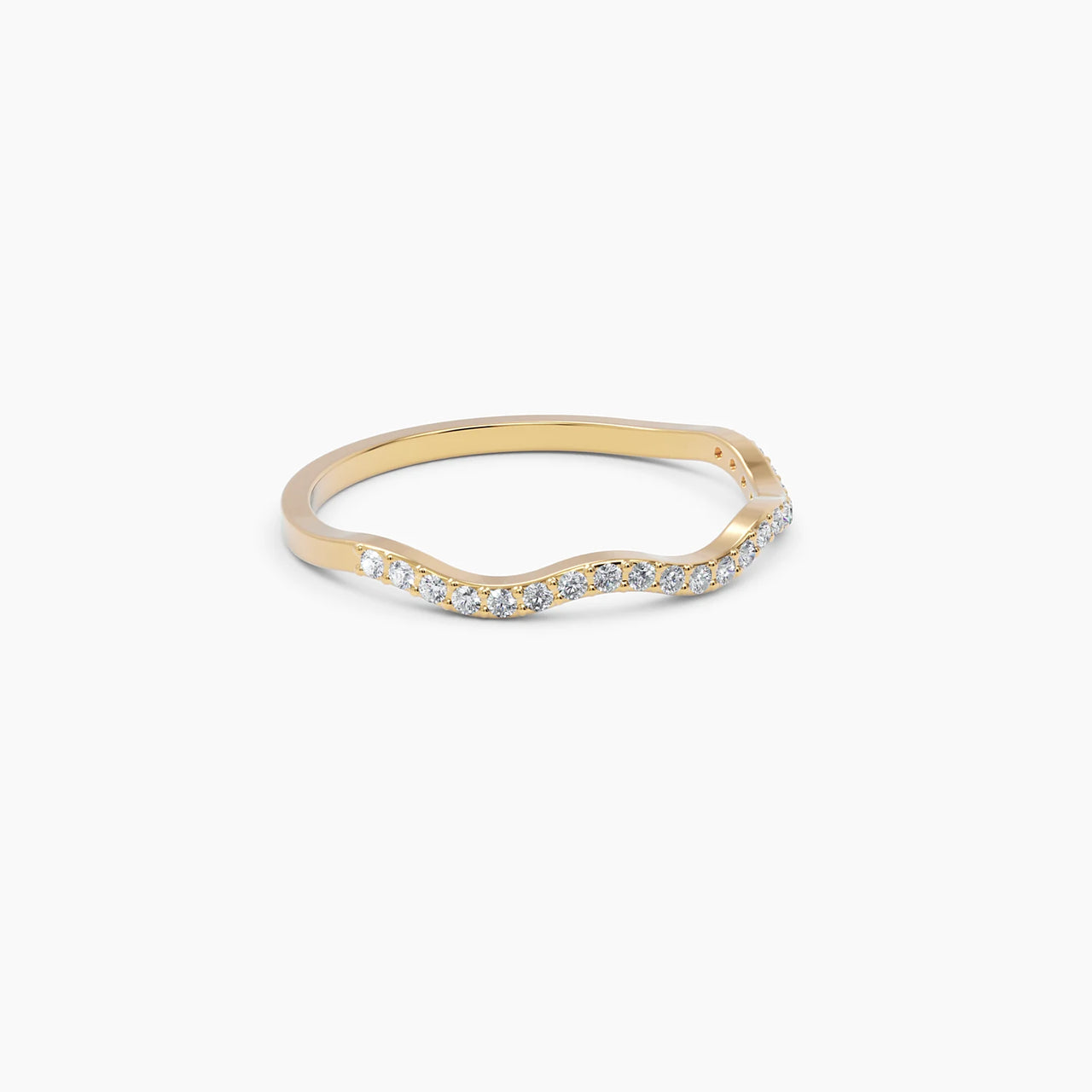 0.14 TCW Round Moissanite Zig Zag Wedding Band