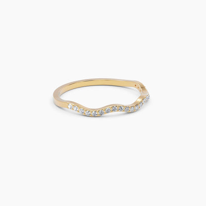 0.14 TCW Round Moissanite Zig Zag Wedding Band