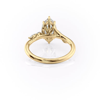 1.5 CT - 3 CT Marquise Cut Hidden Halo Cluster Moissanite Engagement Ring