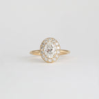 1 CT - 2 CT Oval Cut Lab grown Diamond Halo Engagement Ring
