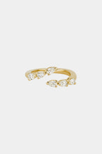 0.12 TCW Pear Moissanite Open Pave Wedding Band