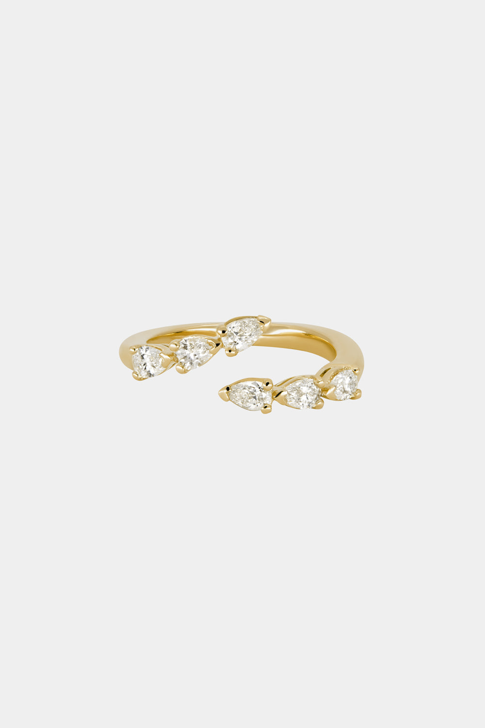 0.12 TCW Pear Moissanite Open Pave Wedding Band