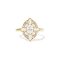 0.66 CT Oval Cut Moissanite Flora Mosaic Engagement Ring
