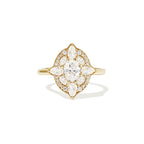 0.66 CT Oval Cut Moissanite Flora Mosaic Engagement Ring