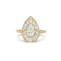 0.73 CT Pear Cut Moissanite Cluster Mosaic Engagement Ring