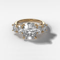 2 CT - 3 CT Elongated Cushion Cut Lab grown Diamond Five Stone Engagement Ring