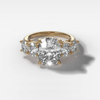 2 CT - 3 CT Elongated Cushion Cut Lab grown Diamond Five Stone Engagement Ring
