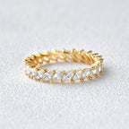 0.75 TCW Marquise Moissanite Full Eternity Wedding Band