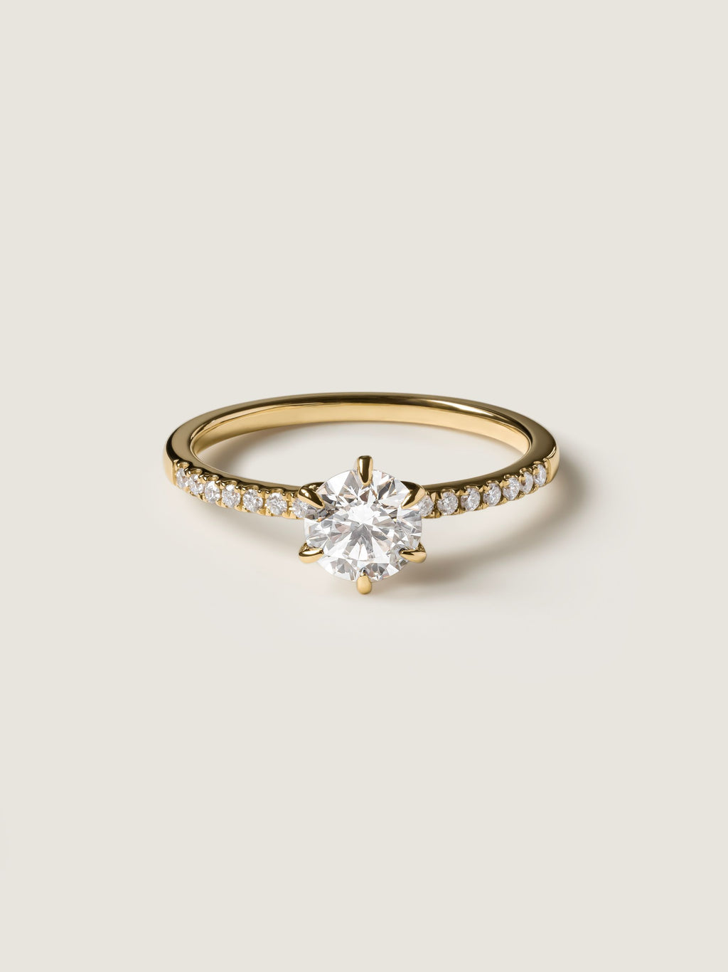 0.75 CT - 2.75 CT Round Cut Lab grown Diamond Pave Engagement Ring