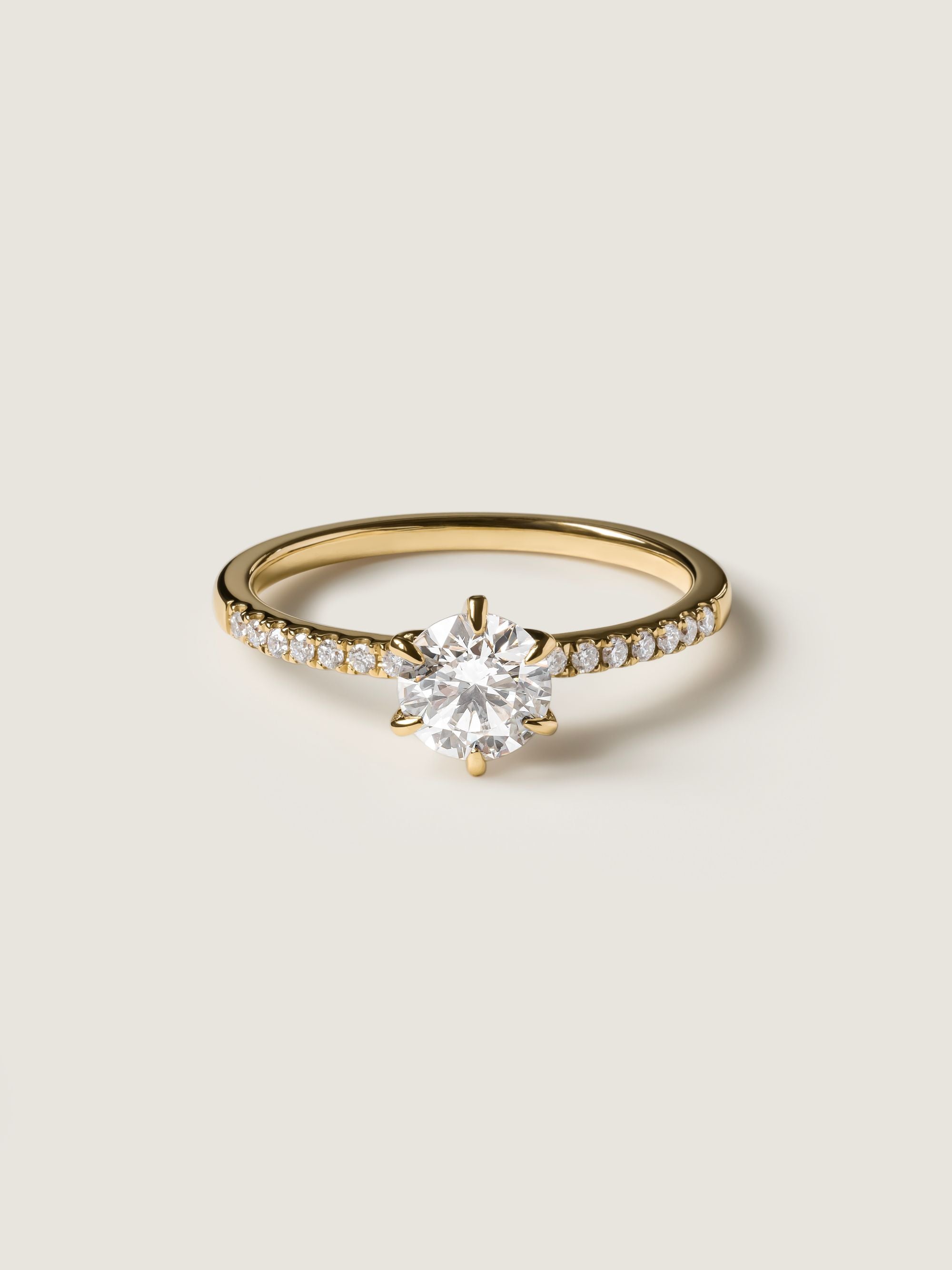 0.75 CT - 2.75 CT Round Cut Lab grown Diamond Pave Engagement Ring