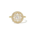 0.35 CT Round Cut Moissanite Halo Cluster Mosaic Engagement Ring