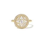0.35 CT Round Cut Moissanite Halo Cluster Mosaic Engagement Ring