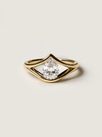 1 CT - 3 CT Pear Cut Lab grown Diamond Split Shank Solitaire Engagement Ring