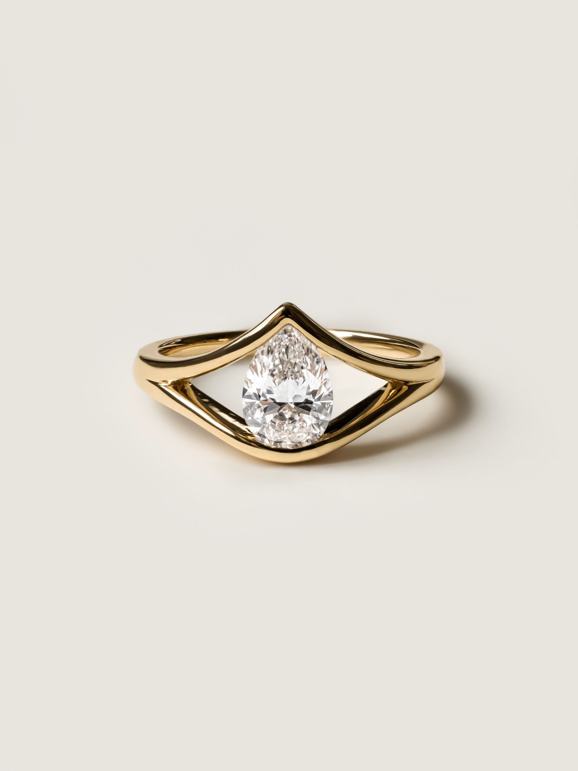 1 CT - 3 CT Pear Cut Lab grown Diamond Split Shank Solitaire Engagement Ring