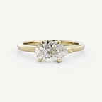 0.8 CT - 1.75 CT East-West Pear Cut Lab grown Diamond Solitaire Engagement Ring
