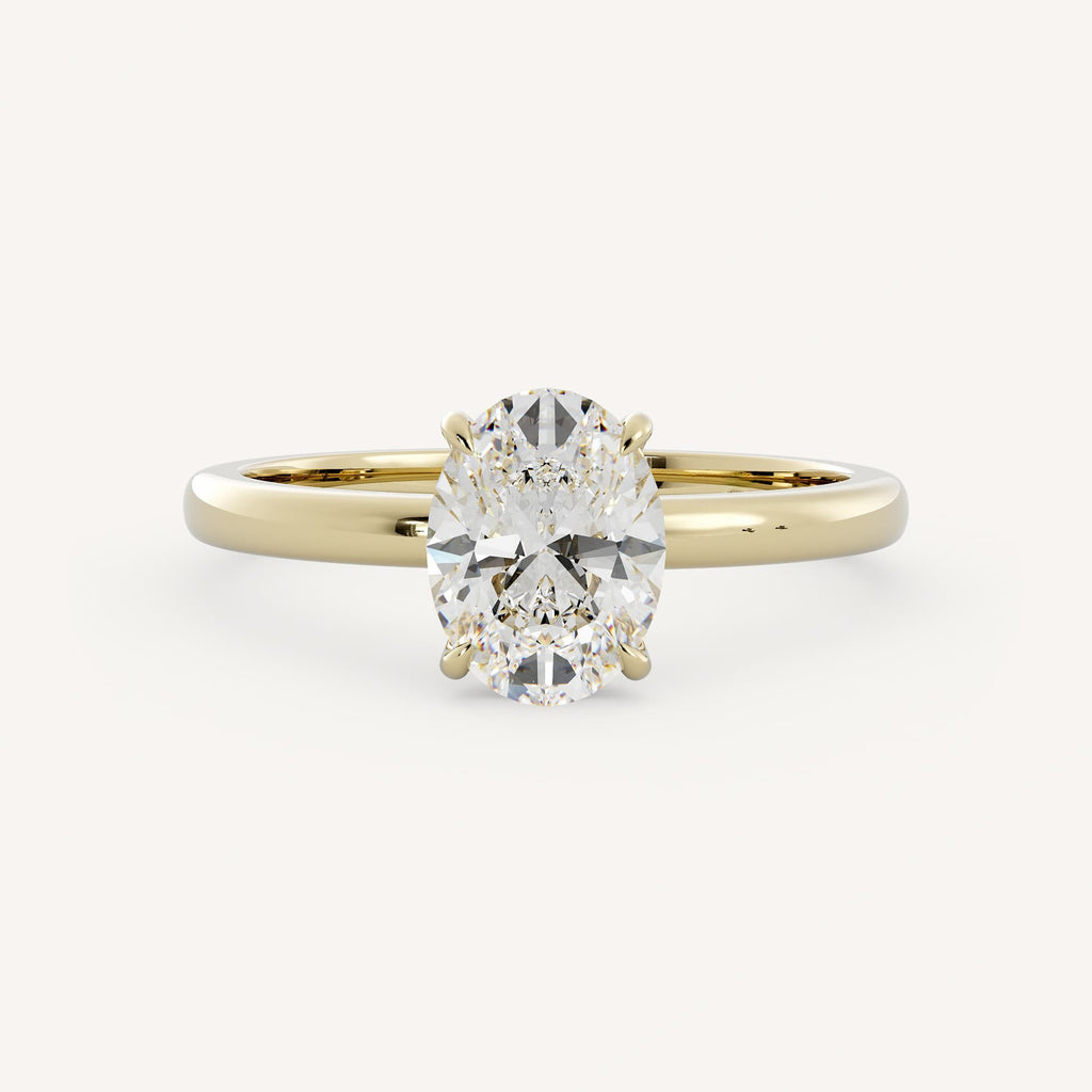1.75 CT - 2.75 CT Oval Cut Lab grown Diamond Solitaire Engagement Ring