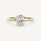 1.75 CT - 2.75 CT Oval Cut Lab grown Diamond Solitaire Engagement Ring