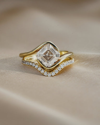 2.09 CT Asscher Cut Lab grown Diamond Engagement Ring