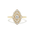 0.41 CT Round Cut Moissanite Marquise Shape Mosaic Engagement Ring
