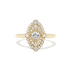 0.41 CT Round Cut Moissanite Marquise Shape Mosaic Engagement Ring