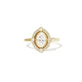 0.7 CT Oval Cut Moissanite Art Deco Mosaic Engagement Ring