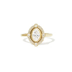 0.7 CT Oval Cut Moissanite Art Deco Mosaic Engagement Ring