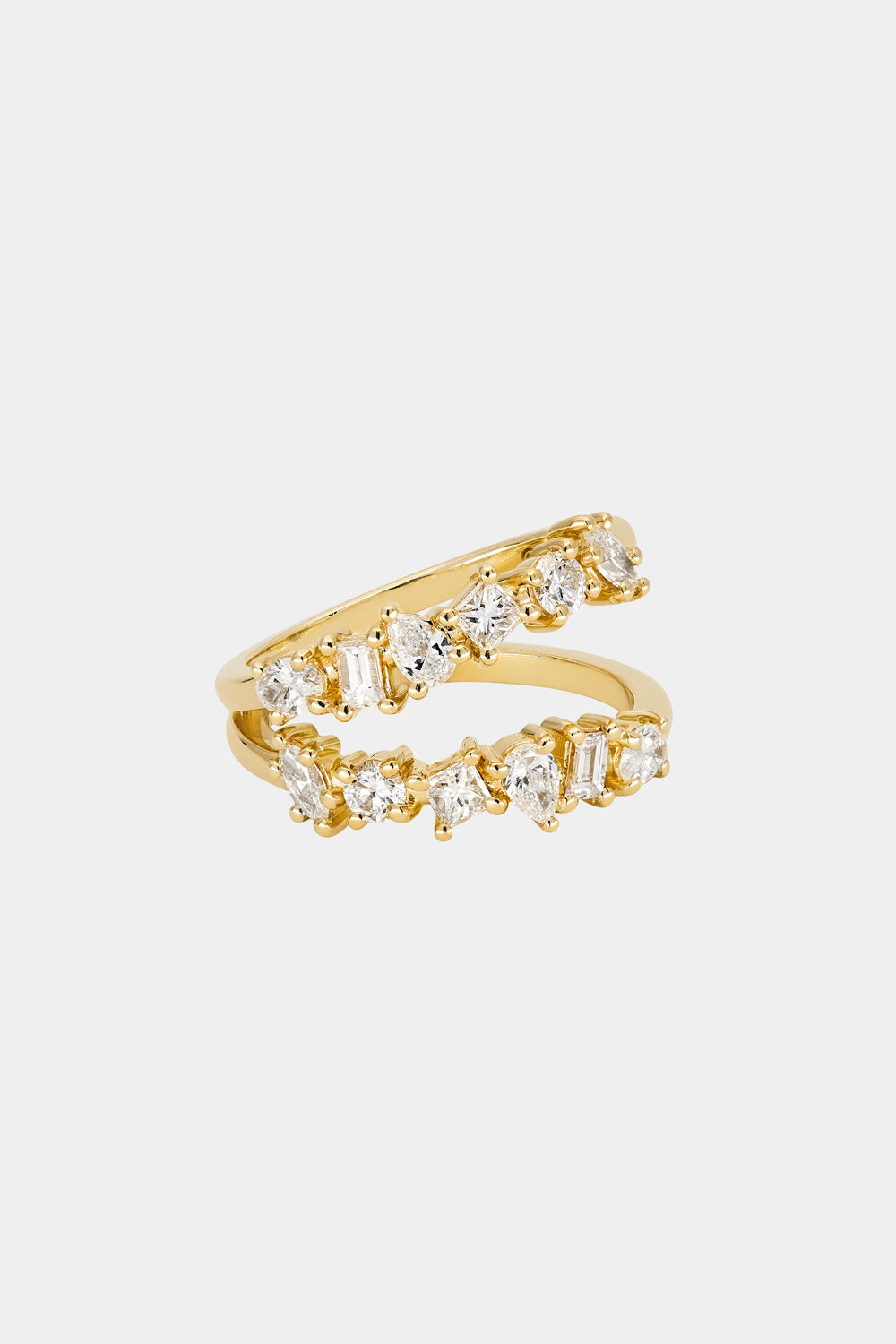 1.2 TCW Multi Shape Moissanite Diamond Double Band Style Wedding Band