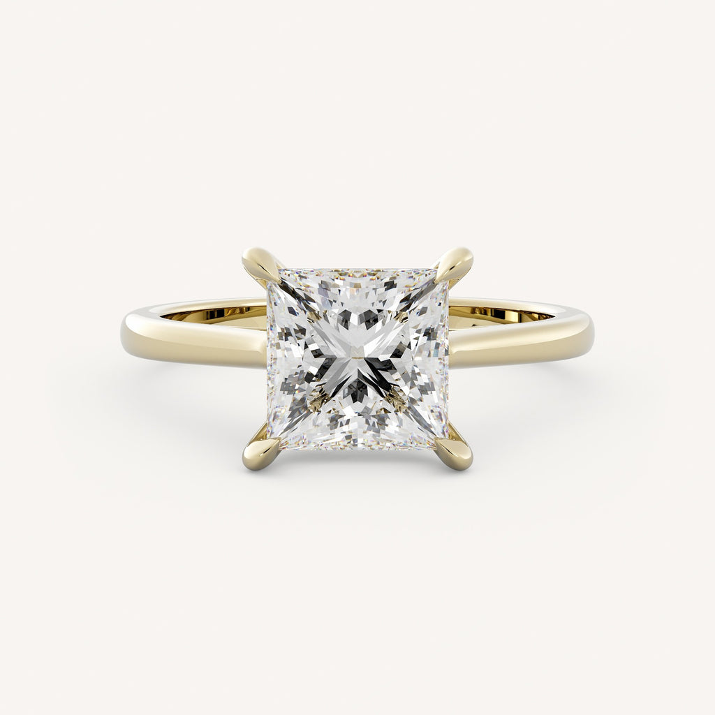 1.15 CT - 3 CT Princess Cut Lab grown Diamond Solitaire Engagement Ring