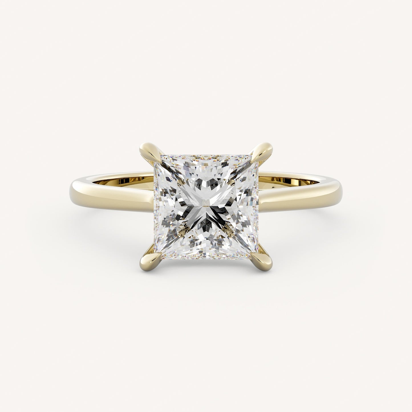 1.15 CT - 3 CT Princess Cut Lab grown Diamond Solitaire Engagement Ring