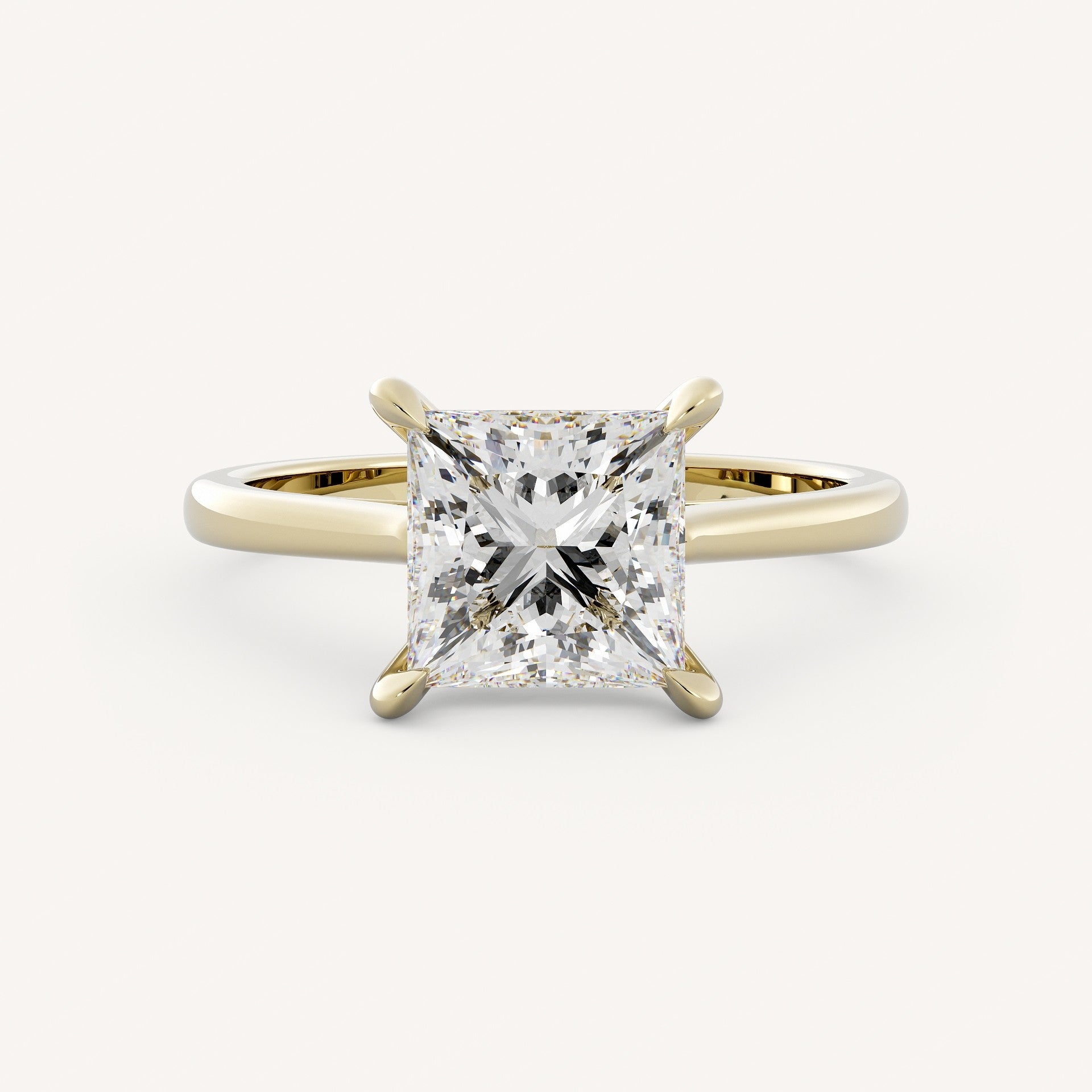 1.15 CT - 3 CT Princess Cut Lab grown Diamond Solitaire Engagement Ring