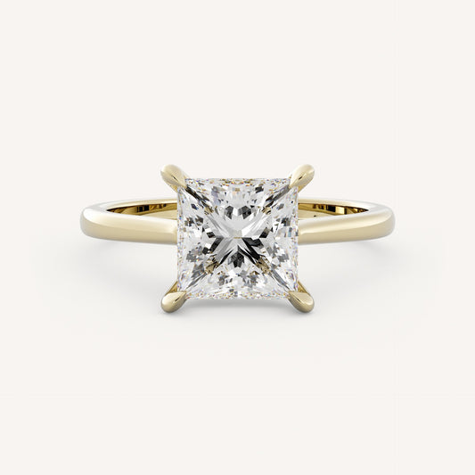 1.15 CT - 3 CT Princess Cut Lab grown Diamond Solitaire Engagement Ring