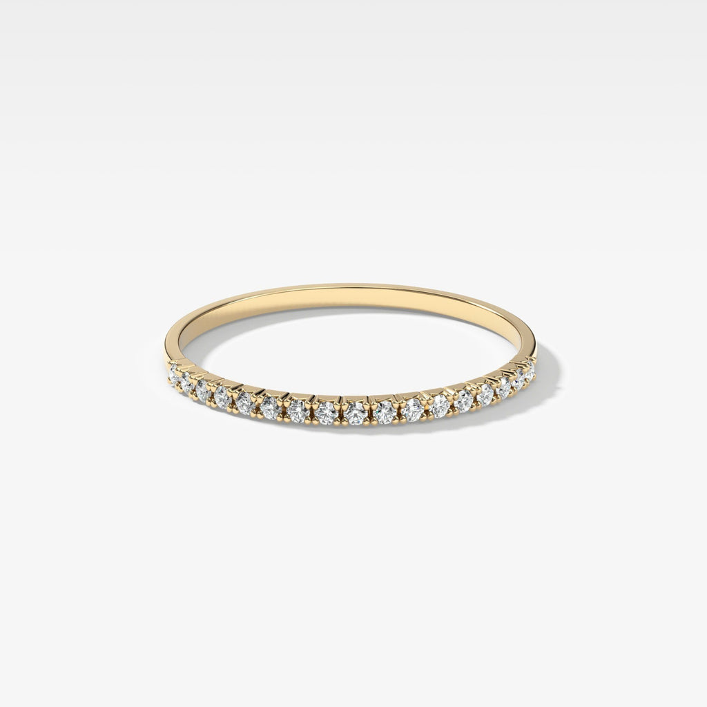0.17 TCW Round CVD Diamond Petite French Pave Wedding Band
