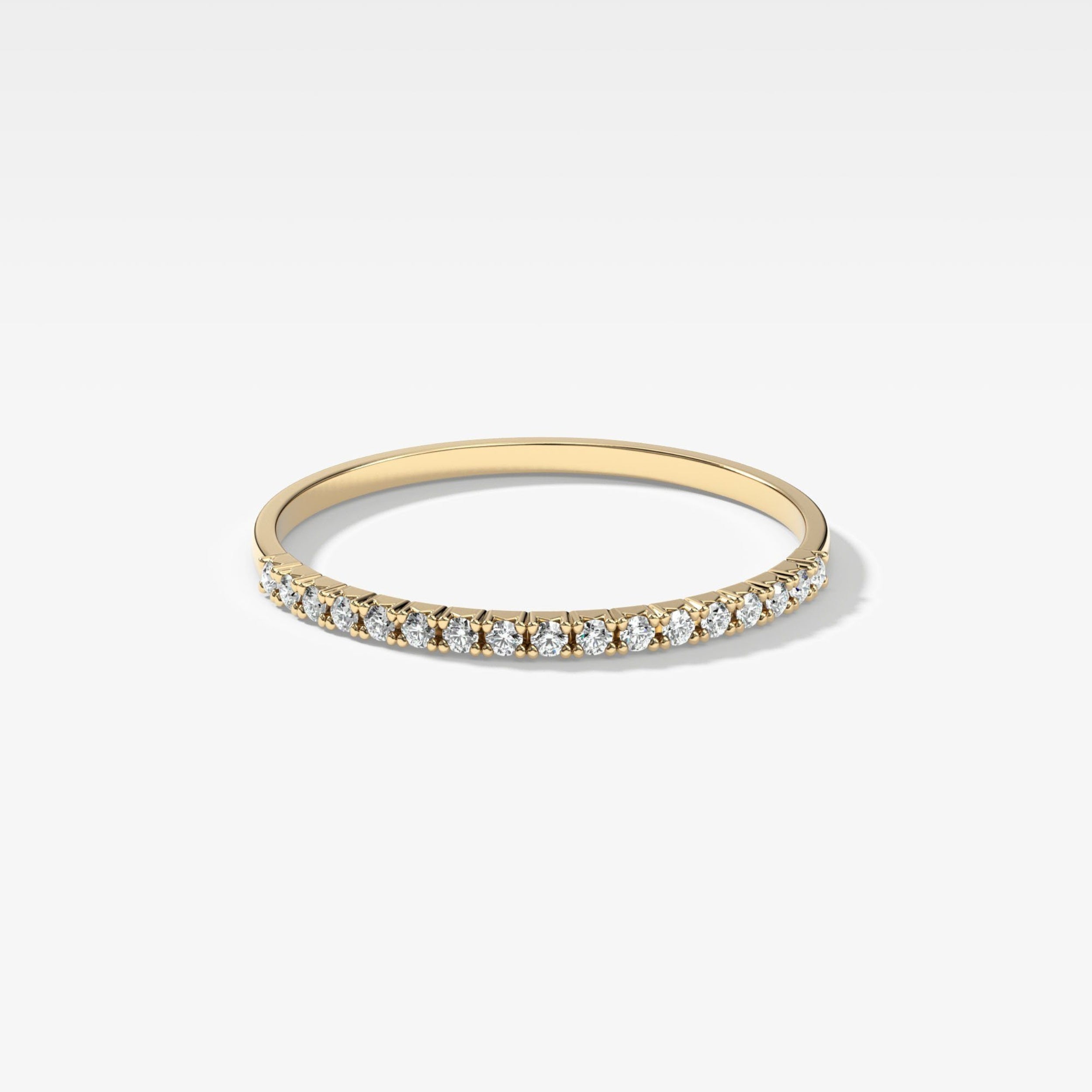 0.17 TCW Round CVD Diamond Petite French Pave Wedding Band
