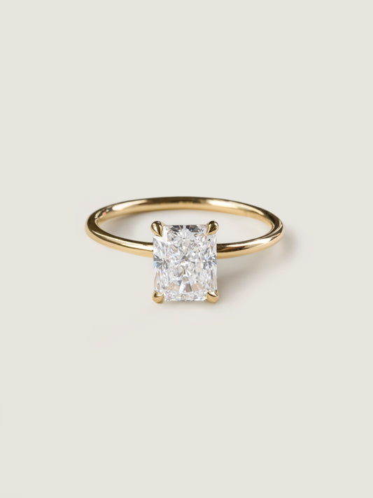 1.5 CT - 3.5 CT Radiant Cut Lab grown Diamond Solitaire Engagement Ring
