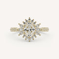 0.75 CT - 1.25 CT Oval Cut Lab grown Diamond Halo & Pave Setting Engagement Ring