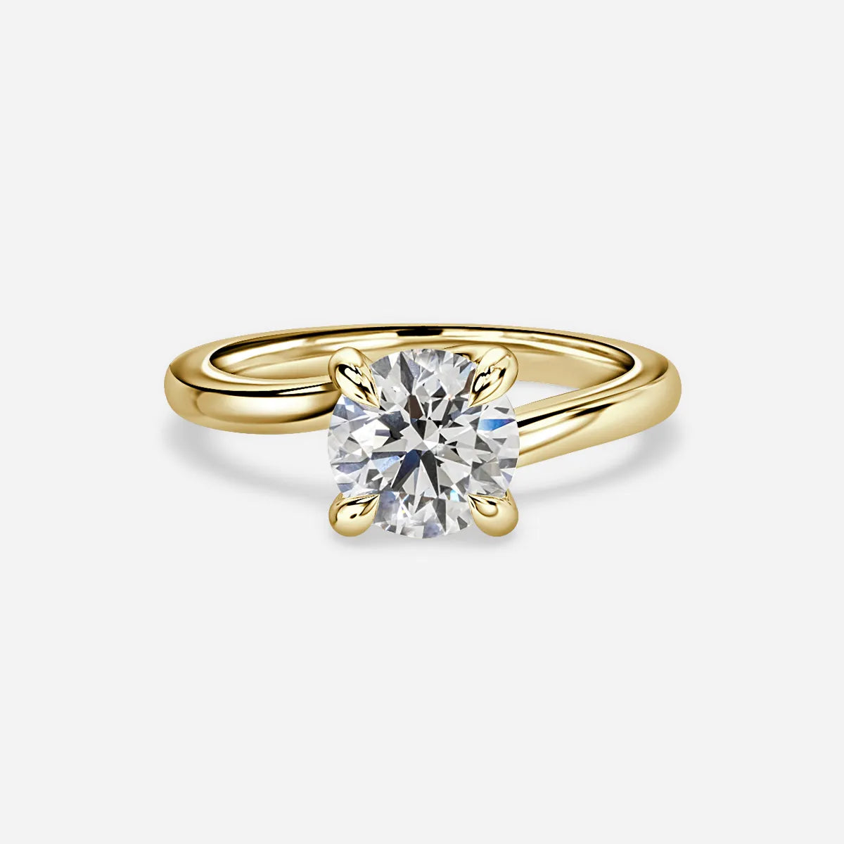2 CT - 3 CT Round Cut Solitaire Style Moissanite Engagement Ring