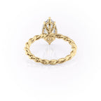 2 CT - 3 CT Marquise Cut Hidden Halo Rope Style Moissanite Engagement Ring