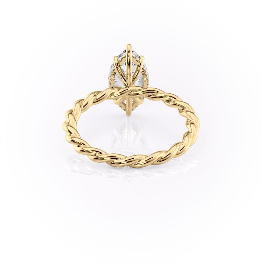 2 CT - 3 CT Marquise Cut Hidden Halo Rope Style Moissanite Engagement Ring