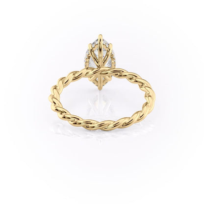 2 CT - 3 CT Marquise Cut Hidden Halo Rope Style Moissanite Engagement Ring