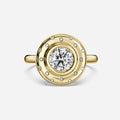 1 CT - 2 CT Round Cut Bezel Set Cluster Unique Moissanite Engagement Ring