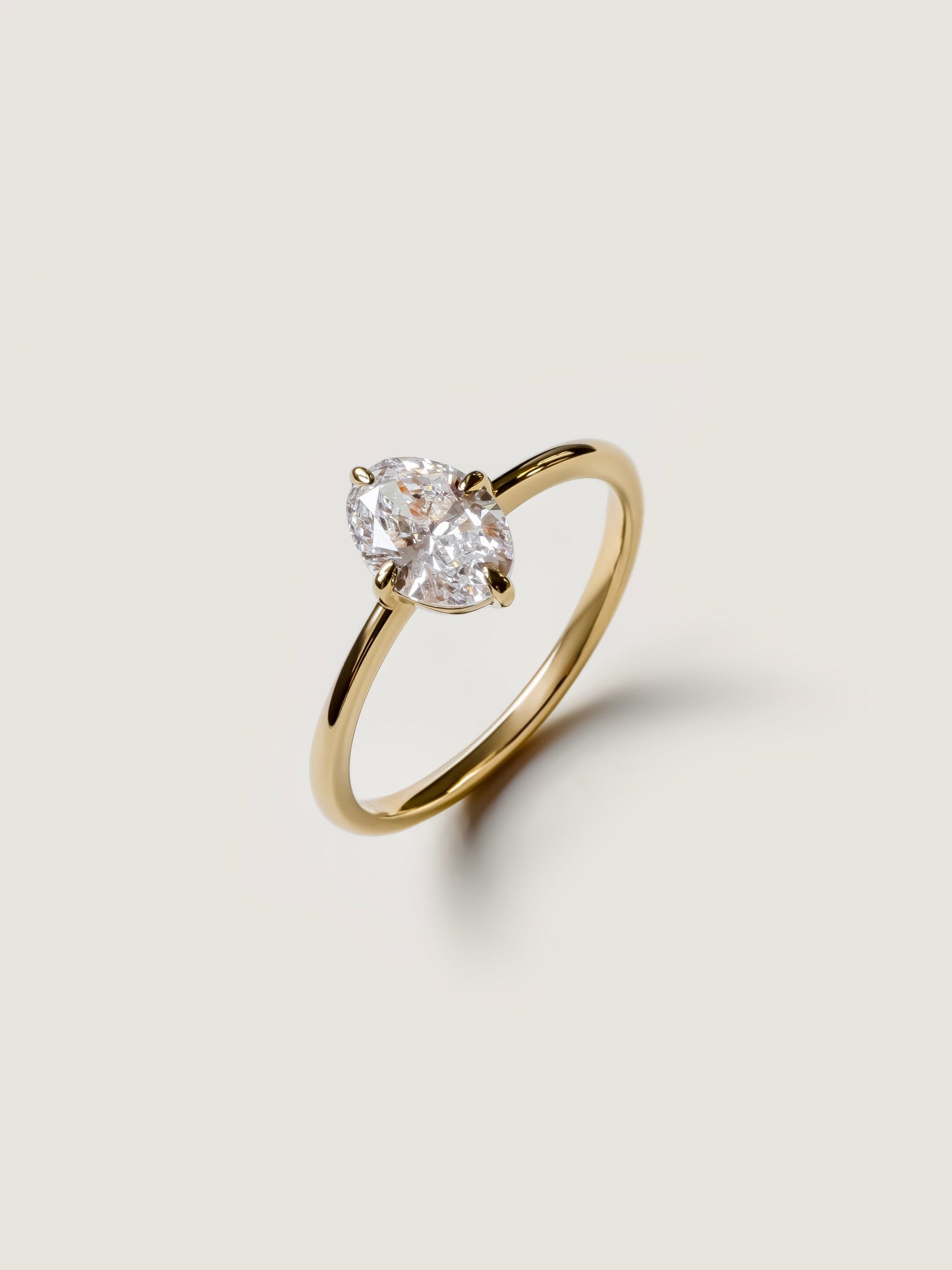 1 CT - 3 CT Oval Cut Lab grown Diamond Solitaire Engagement Ring