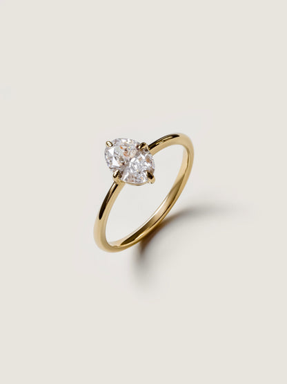 1 CT - 3 CT Oval Cut Lab grown Diamond Solitaire Engagement Ring